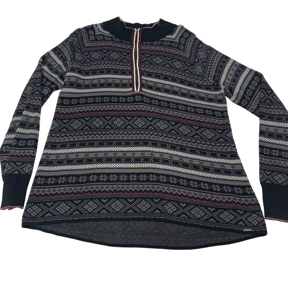 Eddie Bauer Fair Isle 1/4 Zip Sweater Men XL Cotton Blend Casual Preppy Travel - Picture 1 of 10